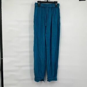 Unbranded blue rayon flowy pull on pants